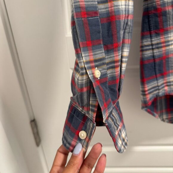 Polo Ralph Lauren Men’s Long Sleeve Plaid Shirt — Red & Gray | Size Medium - Picture 4 of 6